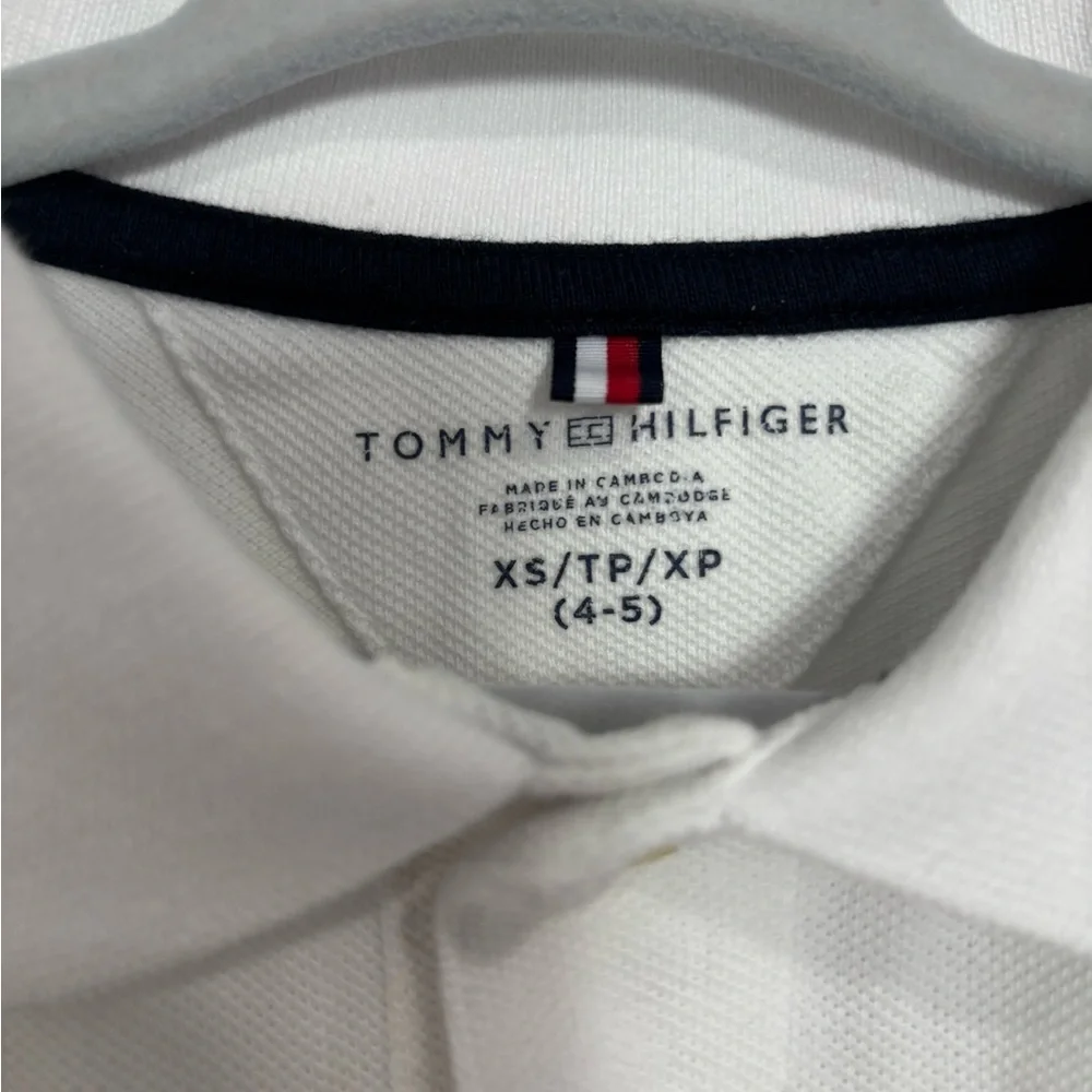 Tommy Hilfiger Boys Polo Shirt | Off-White | XS (4–5) Runs Small